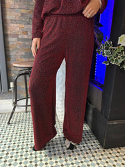 Red Diamante Shimmer Trousers Hazel