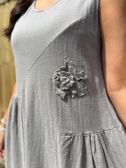 Mocha Flower Detail Dress Faith