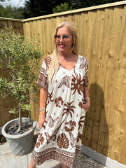 Chocolate Tropical Butterfly Dress Jodie