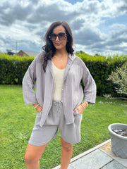 Mocha Bubble Cotton Hooded Jacket Amelie