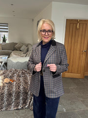 Navy Checked Blazer Sara