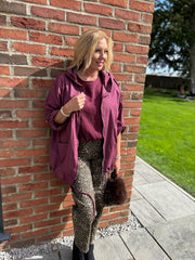 Wine Hooded Jacket Ocean