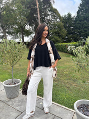 Black V-Neck Reverse Seam Knit Diana