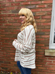 Mocha Stripe Long Sleeve Top Yasmin