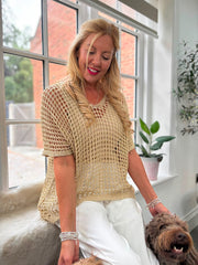 Gold Shimmer Loose Knit Giana