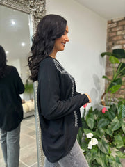 Black Embellished Bow Jumper Kelsey