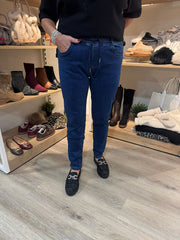 Denim Pull on Slim Leg Drawstring Jeans