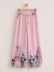 Pink Floral Butterfly Trousers Reeva