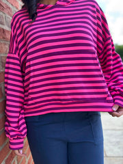 Lipstick Striped Hoodie Ella