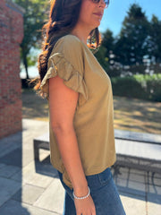 Camel Ruffle Top Maisie