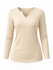 Stone Ribbed Long Sleeve Top Emma