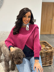 Lipstick Knitted Wrap Jumper Nell