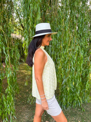 Lemon Polka Dot Halter Neck Top Judy