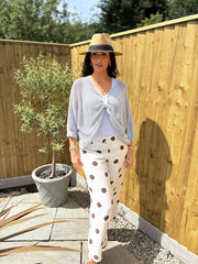Grey Gathered Loose Knit Paige