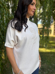 Stone Textured Flower Knit Claire