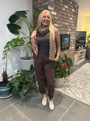 Chocolate Frill Pocket Trousers Sasha