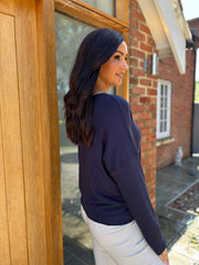 Navy Tie Front Top Juliet