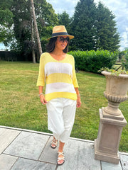 Lemon Striped Knit Rita