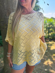 Lemon Abstract Pattern Knit Tori