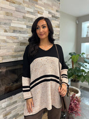 Black Block Stripe Jumper Bethany