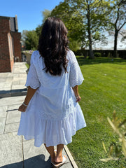 White Broderie Bardot Dress Orla