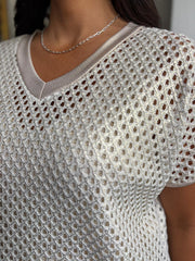 Gold Open Knit Top Karen