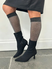 Black Glitter Knee High Socks