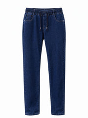Denim Pull on Slim Leg Drawstring Jeans