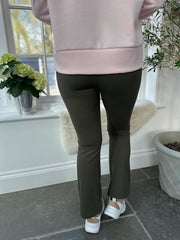Khaki Kick Flare Gym Leggings