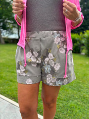 Mocha Floral Print Shorts