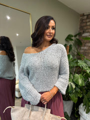 Grey Popcorn Knit Martha