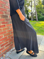 Black Wide Leg Pull on Silvia Trousers