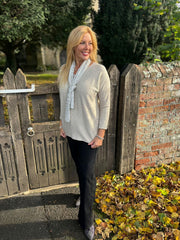 Stone Ribbed Knit Scarf Two Piece Jo