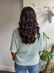 Mint Sequin Sparkle Knit Sabrina