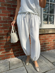 White Cuffed Ashley Trousers