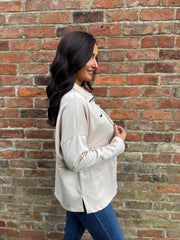 Stone Drawstring High Neck Jacket Kinsey