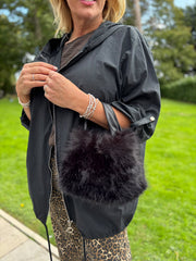 Black Hooded Jacket Ocean
