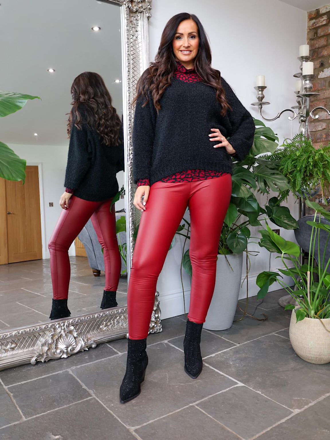 Spray on deals leather look trousers