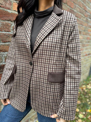 Chocolate Checked Blazer Sara