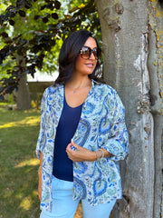 Blue Floral Vine Shirt Rachel