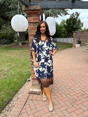 Navy Ombre Floral Dress Stephanie