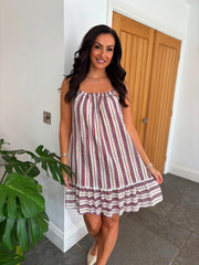 Wine Spots & Stripes Dress Trinity