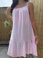 Candy Pink Gingham Sun Dress Lauren