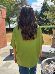 Lime Beaded Floral Tee Faith