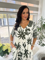 Green Tropical Butterfly Dress Jodie