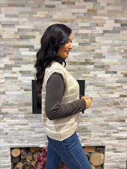 Stone Stripe Knitted Waistcoat Emily
