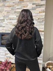 Black Diamante Sweat Top Nina