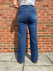 Denim Diamante Wide Leg Jeans