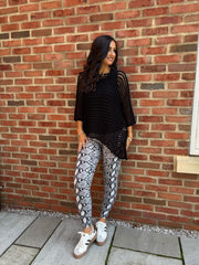 Grey Snake Print Leggings
