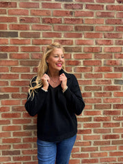 Black Open Collar Jumper Rhea